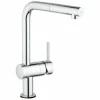 Grohe Elektronische-Einhebelmischer Spültischarmatur Minta Touch 31360 L-Auslauf Chrom, 31360001 8