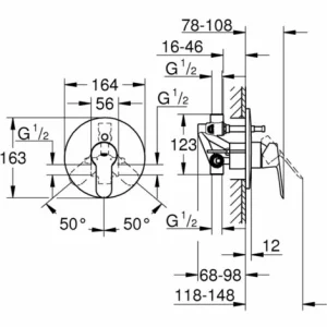 BAUEDGE Grohe Einhebel-Badewannen-Duschbatterie Für Unterputzmontage 29079000 6