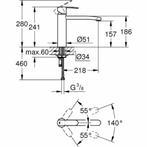 Grohe Spültischarmatur Wave Cosmopolitan, 31316000, Einhandmischer Für Spüle Mit SilkMove Keramikkartusche, Mengenbegrenzung, Schwenkbarer Rohrauslauf, Chrom, 09603 4 6