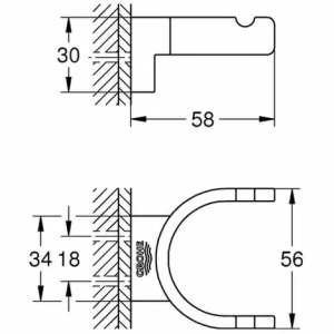 GROHE Bademantelhaken Selection 41049 Doppelt Warm Sunset Gebürstet, 41049DL0 6