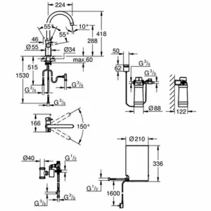 Grohe Armatur Und Boiler Red Duo M-Size C-Auslauf Hard Graphite, 30083A01 6