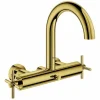 GROHE Wannenbatterie Atrio 25010_3, Wandmontage, Eigensicher, Mit Kreuzgriffen, Cool Sunrise 10