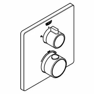 GROHE Thermostat-Brausebatterie GROHTHERM M Int 2-W-Umst. F Rapido SB (35600) Chr Chrom 8