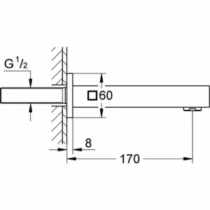 GROHE Wanneneinlauf EUROCUBE Ausladung 170 Mm Hard Graphite Gebürstet 13303AL0 9