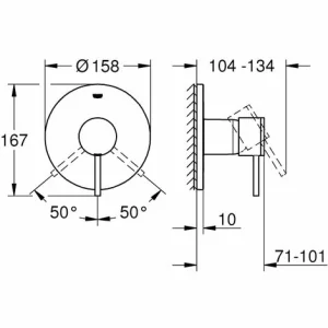 Grohe Atrio Einhand-Brausebatterie, 1 Verbraucher, Farbe: Chrom – 24065003 6
