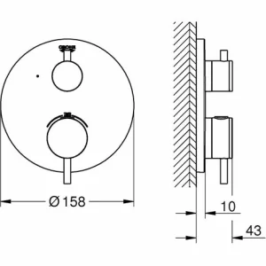 Grohe Atrio Thermostat-Brausebatterie, 1 Verbraucher, Farbe: Chrom – 24134003 6