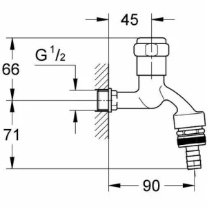 Grohe Armaturenkombination, DN15 Rohrbelüfter Bauform C, Chrom 12