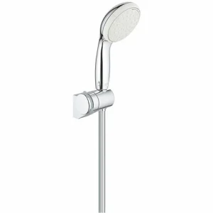 Grohe BauEdge Wannen-/Brausen-Einhandmischer-Set + Tempesta 100 2-Strahl-Handbrause Mit Wandhalterung, Chrom Einhandmischer BD1-Tempes 11