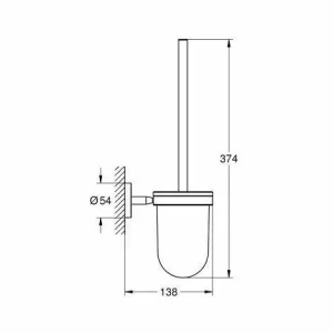 Grohe BauCosmopolitan Zubehör-Set Mit Wandmontierter Toilettenbürste + Papierhalter Aus Metall, Chrom (40463001-DUOESSENTIALS) 13