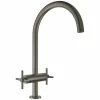 Grohe Atrio 2-Griff-Spültischarmatur, C-Auslauf Hard Graphite Gebürstet 10