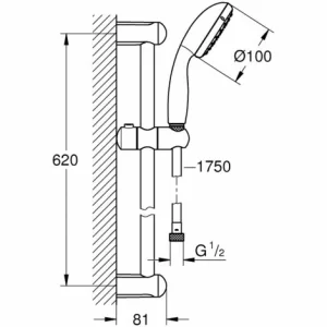 Grohe Grohtherm 1000 Set Brausethermostat + Brauseset Komplett 2 Strahlarten Tempesta 100 (34143003-Tempesta) 15