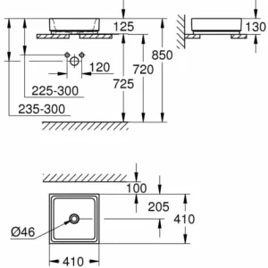 Grohe Cube Keramik Aufsatzschale Ohne Hahnloch 400X400 Mm (3948200H) 6
