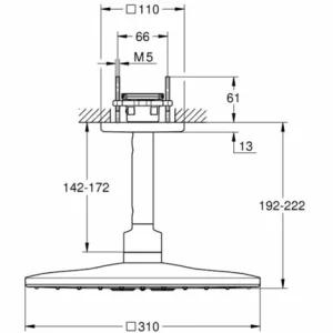 Grohe Rainshower 310 Smartactive Hoofddoucheset 31x31x22,2 Cm Hard Graphite Geborsteld 6