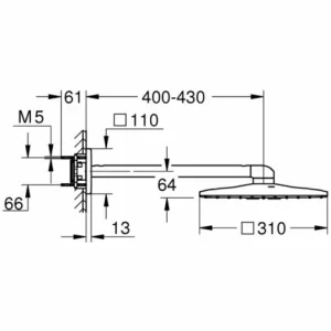 Grohe Rainshower 310 Smartactive Hoofddoucheset 31×58,5×11,9 Cm Cool Sunrise Geborsteld 6