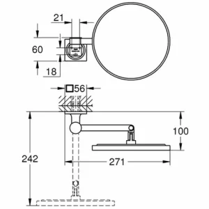 GROHE Kosmetikspiegel Allure 40967_1, Wandmontage, 7-fache Vergrößerung, Hard Graphite 6