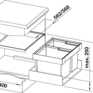 Blanco Abfallsystem 521471 2 Behälter, Mit Systemdeckel, 1x 30 L, 1x 19 L 22