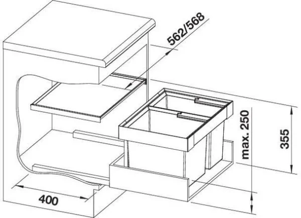 Blanco Abfallsystem 521471 2 Behälter, Mit Systemdeckel, 1x 30 L, 1x 19 L 8