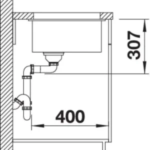 Blanco Subline 500-u Spüle 523432 53x46cm, PuraDur Anthrazit, Für Unterbau 28