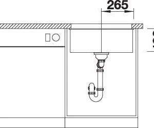 Blanco Subline 500-u Spüle 523432 53x46cm, PuraDur Anthrazit, Für Unterbau 30