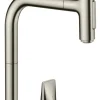 Hansgrohe Metris Select 2-Loch-Küchenmischer 73818800 Edelstahl-optik, 2jet, Ausziehbrause 19
